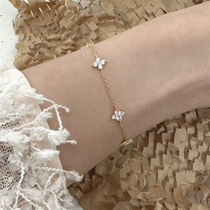 FLEUR™ | GORGEOUS STERLING SILVER AND 18K GOLD BRACELET
