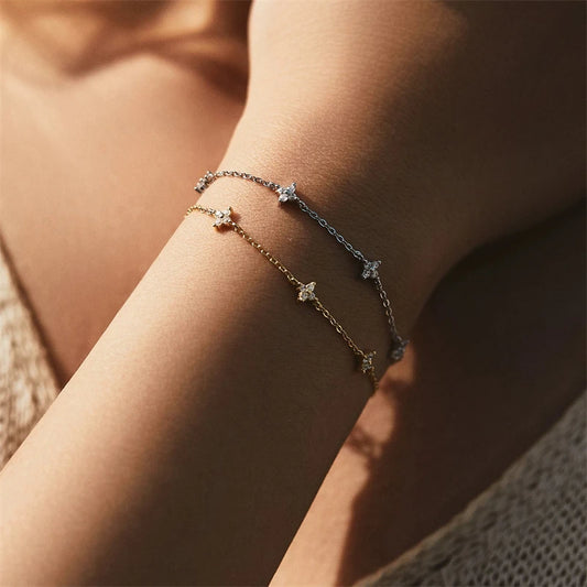 FLEUR™ | GORGEOUS STERLING SILVER AND 18K GOLD BRACELET